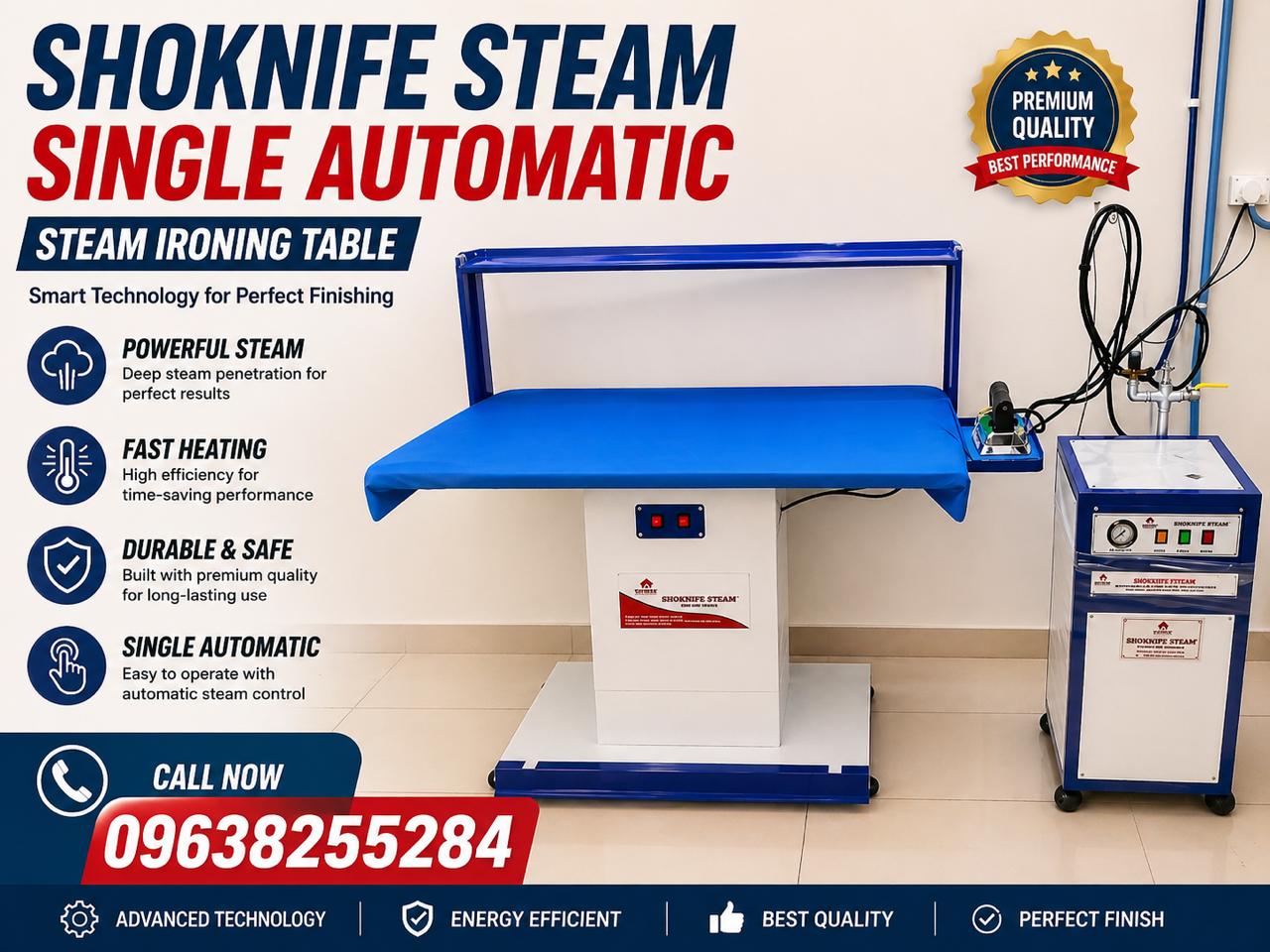 Single Automatic Steam Ironing Table with boiler